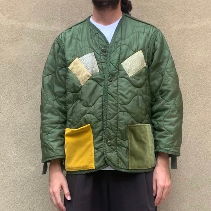 Repurposed Vintage Military Liner Jacket - Large