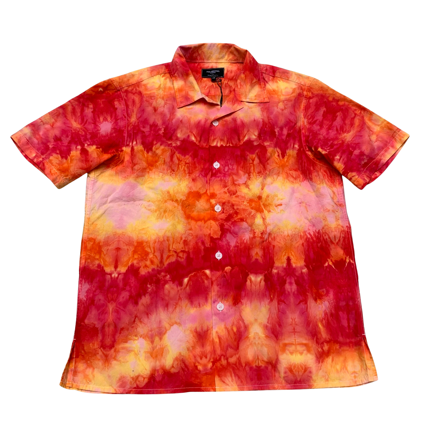 Custom Dyed Short Sleeve Camp Collar Shirt - XS