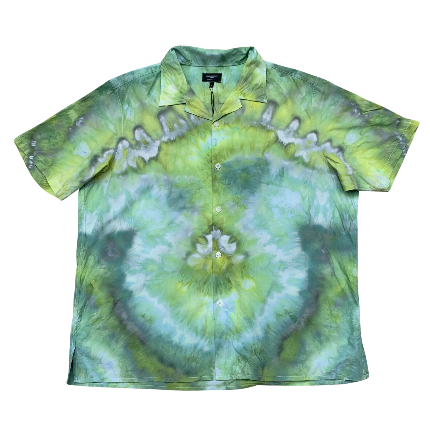 Custom Dyed Short Sleeve Camp Collar Shirt - XL