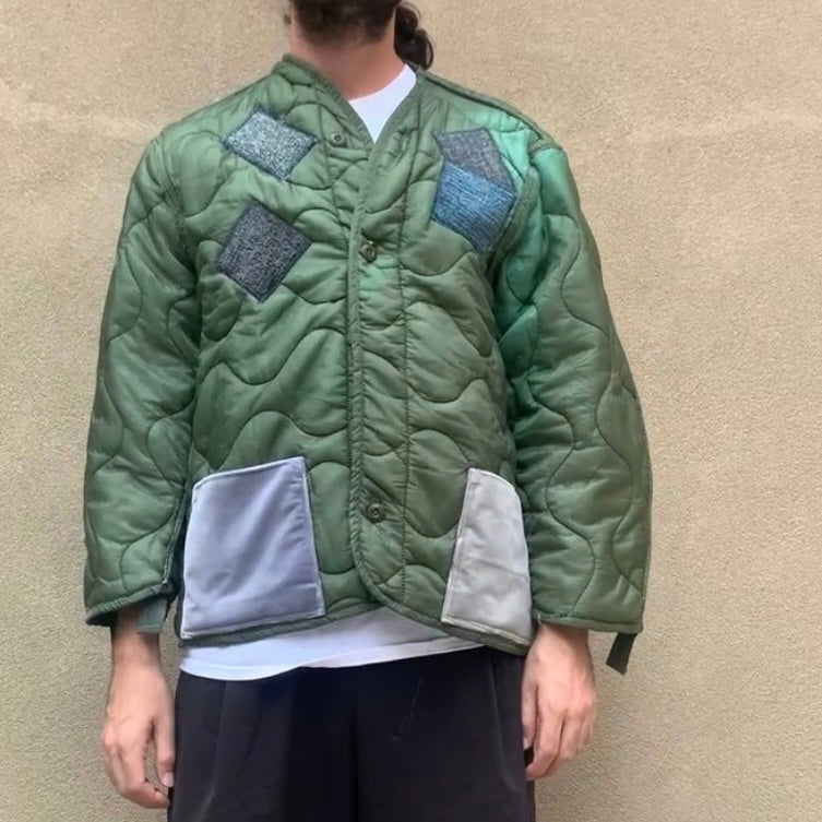 Vintage Green Military Liner Jacket (L)