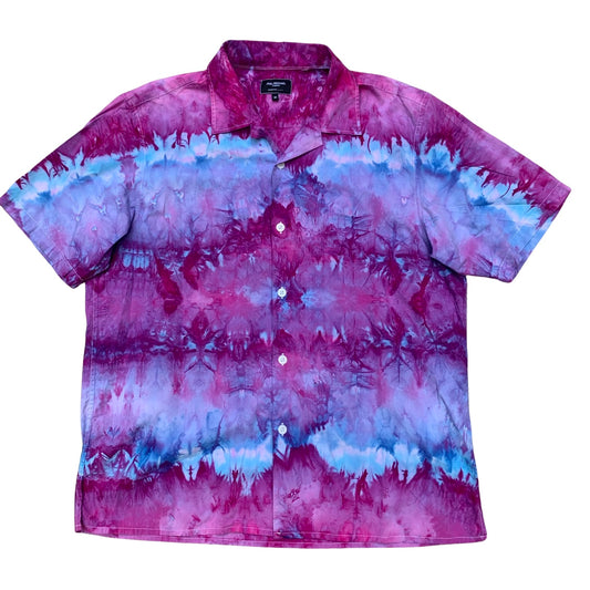 Custom Dyed Short Sleeve Camp Collar Shirt - Medium